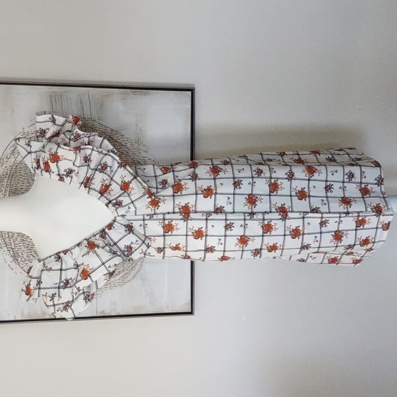 New Zara Flutter Sleeves Dress Size L - Picture 5 of 11